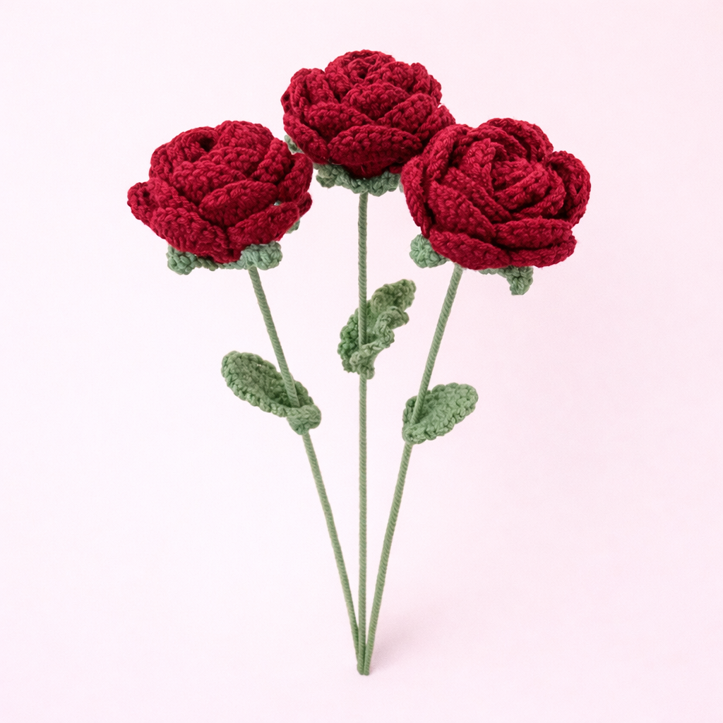 Bouquet de Roses en Crochet