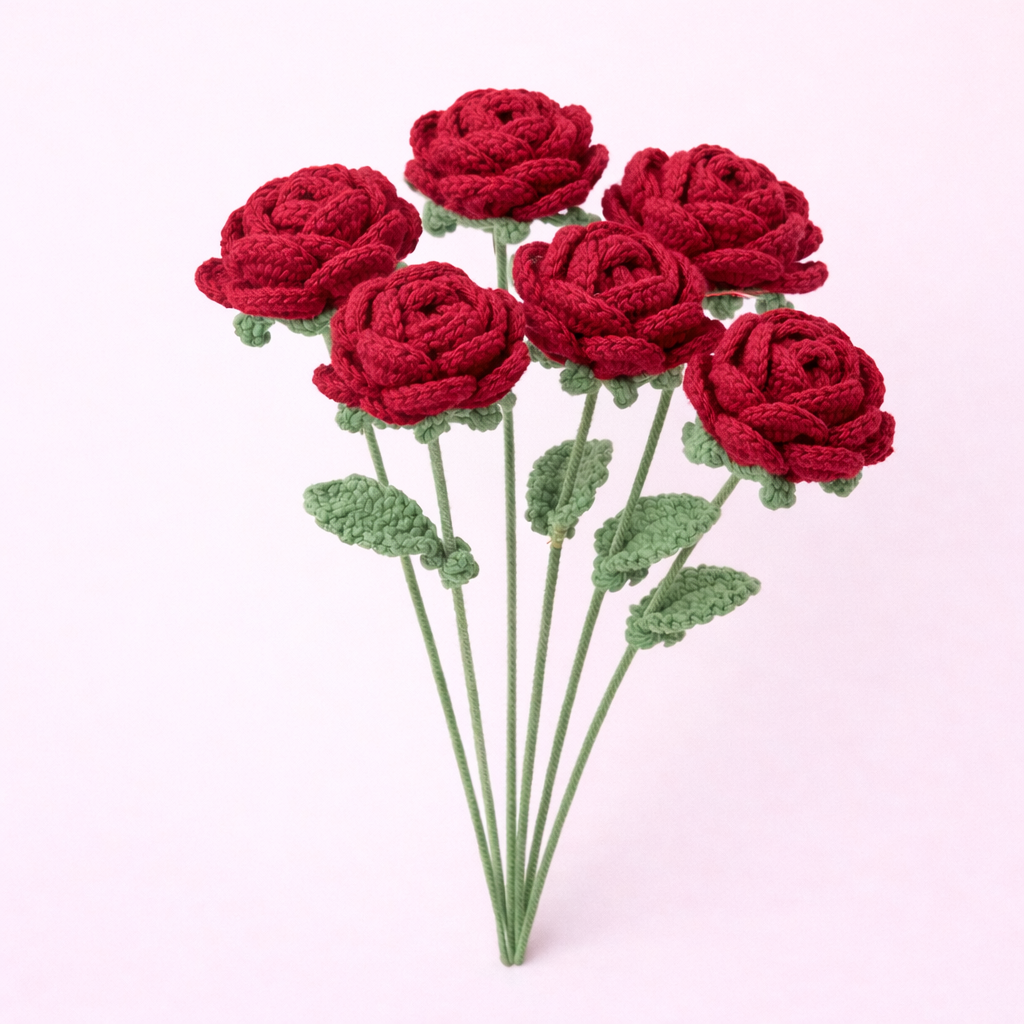 Bouquet de Roses en Crochet