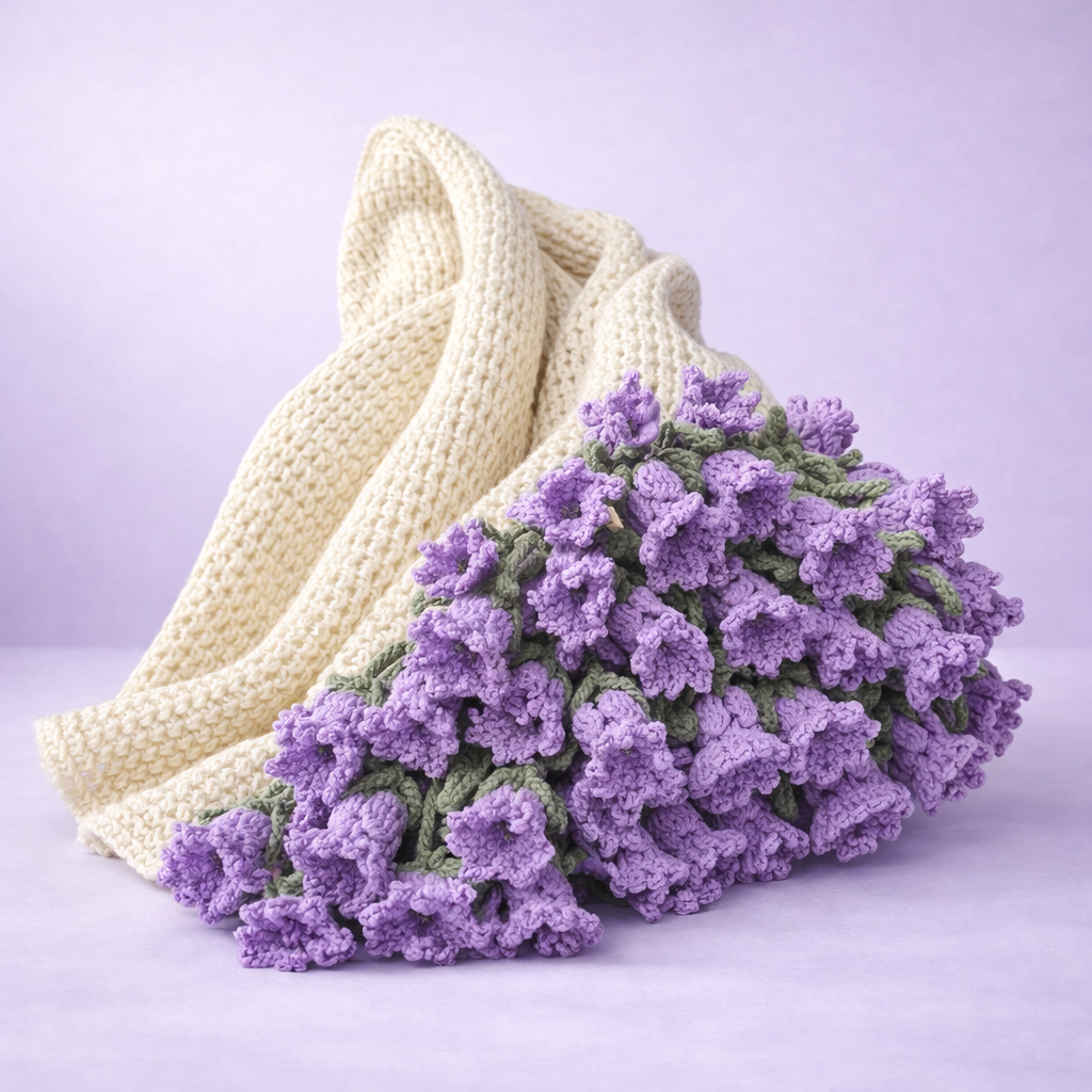 Plaid Bouquet de Roses en Crochet