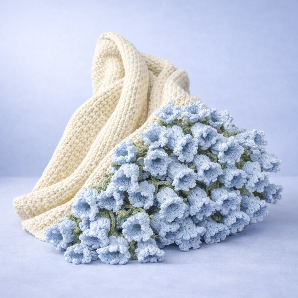 Plaid Bouquet de Roses en Crochet