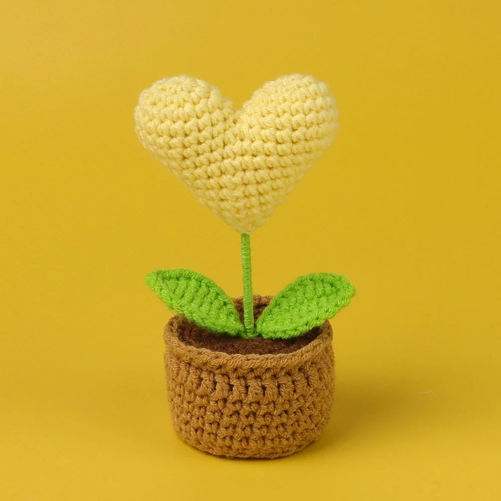 Pot de Cœur en Crochet