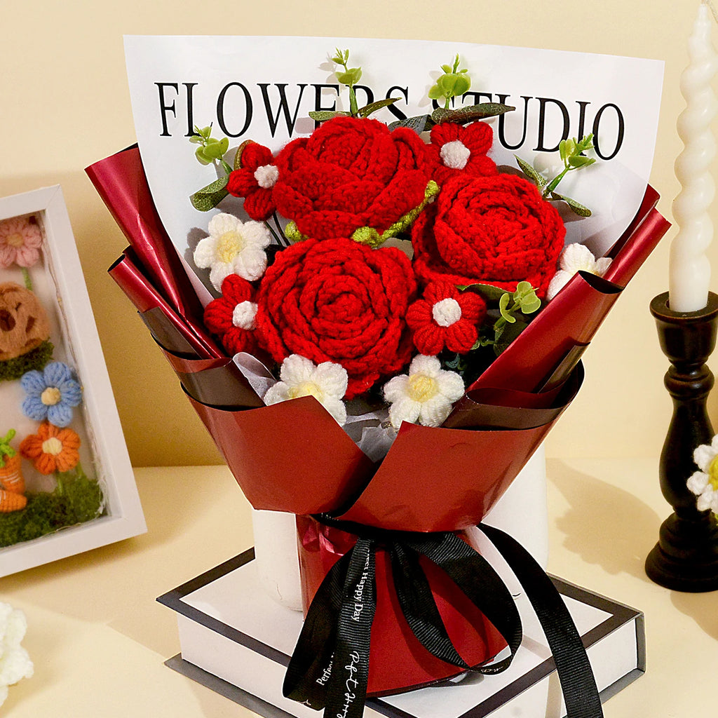 Bouquet de Roses en Crochet