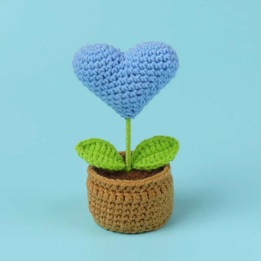 Pot de Cœur en Crochet