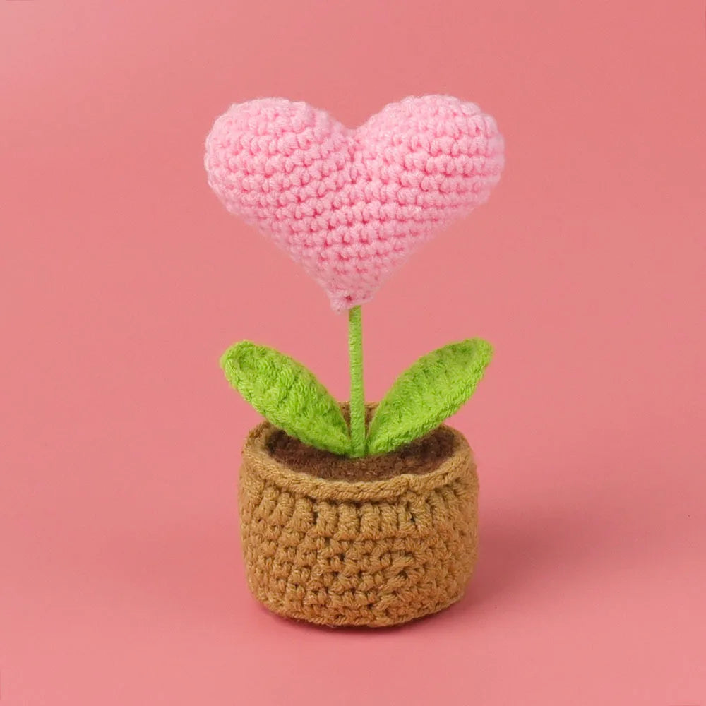Pot de Cœur en Crochet
